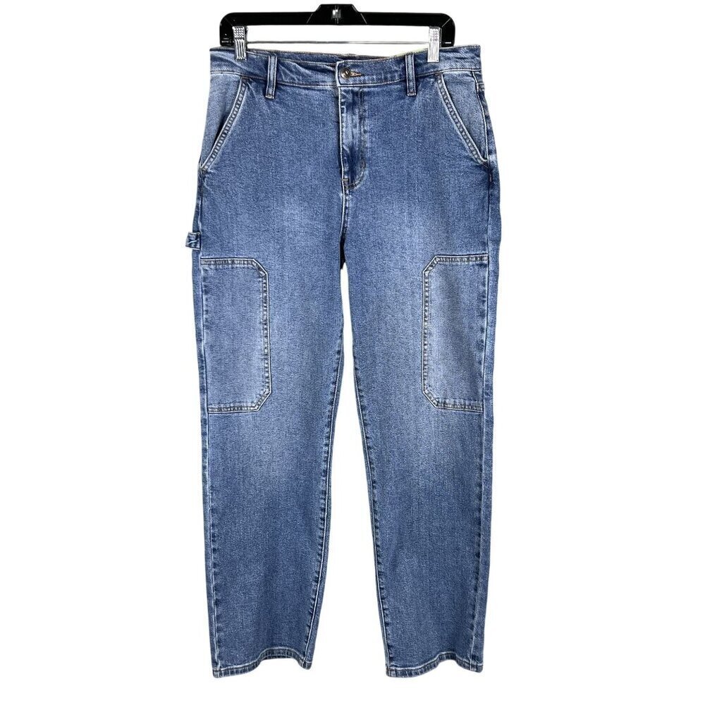 NWT And Now This Womens US 10 Utility Denim Jeans High Rise Straight Leg Skater
